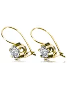 Циркон 14K жълто злато Обеци Винтидж vec019y